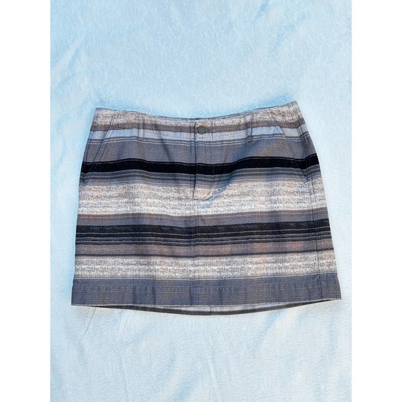 Free W/Purchase Y2K Old Navy Mini Skirt Fall Winter Stripes Gray Lavender Mauve - Picture 2 of 9